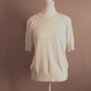 Designers Originals Women's Short Sleeve SUPER SOFT Knit Top White sz M